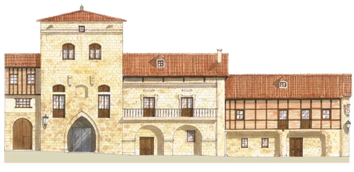 Traditional Houses. Santillana del Mar, Cantabria, Spain
